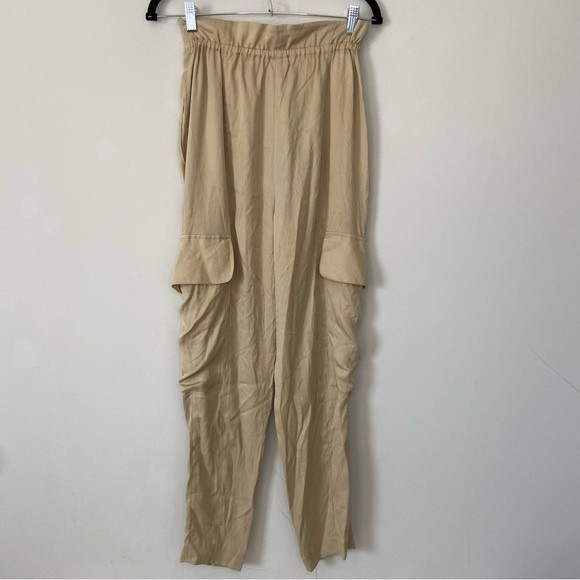 Revolve BCBG Maxazria Paper Bag Pant Pale Khaki Sz XS NWT - Picture 7 of 14